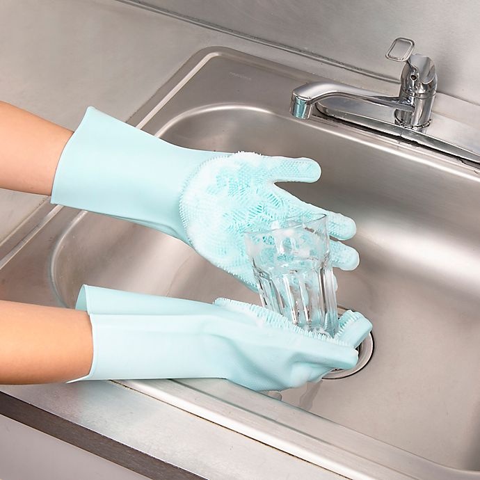 slide 4 of 6, Kikkerland Designs Silicone Scrubbing Gloves Set, 2 ct