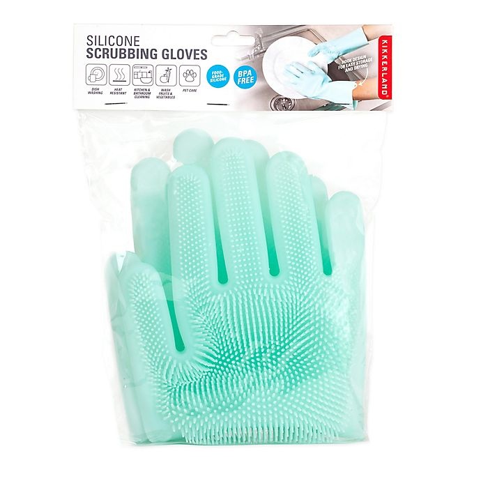 slide 6 of 6, Kikkerland Designs Silicone Scrubbing Gloves Set, 2 ct