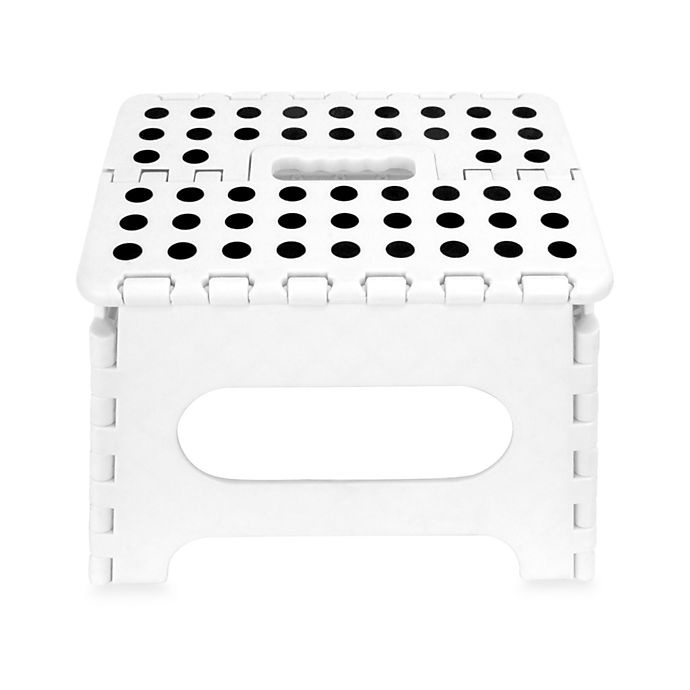 slide 2 of 2, Kikkerland Easy Folding Step Stool - White, 1 ct