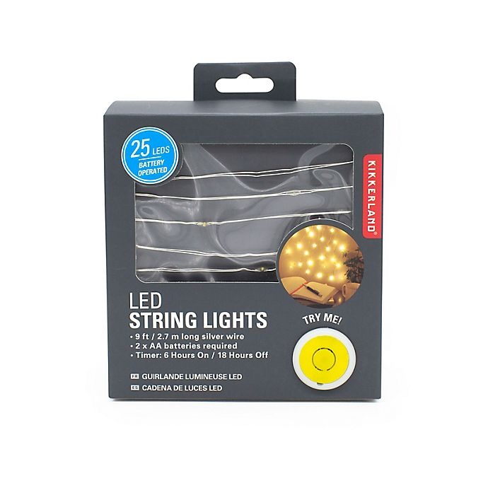 slide 3 of 3, Kikkerland Design LED String Lights, 9 ft