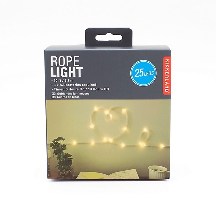 slide 3 of 6, Kikkerland LED Rope String Lights - Silver, 10 ft