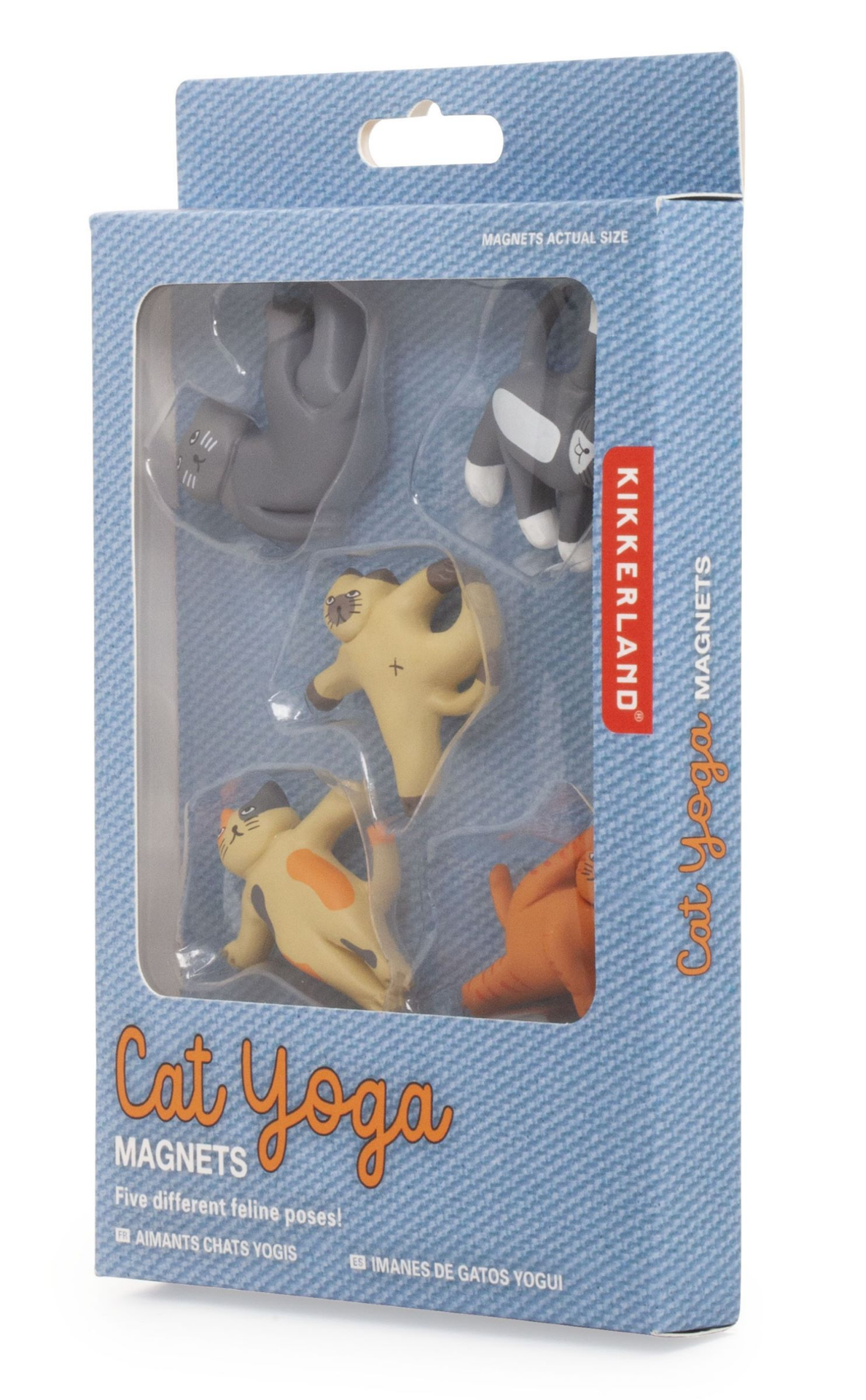 slide 3 of 4, KIKKERLAND Cat Yoga Magnets Set of 5, 1 ct