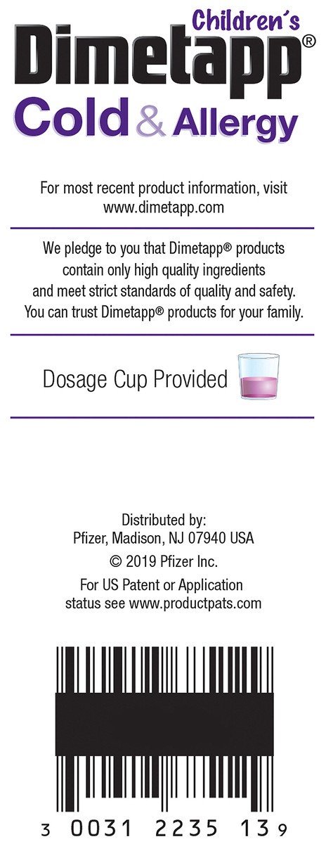 slide 4 of 7, Children's Dimetapp Cold & Allergy Antihistamine & Decongestant Liquid, 4 fl oz