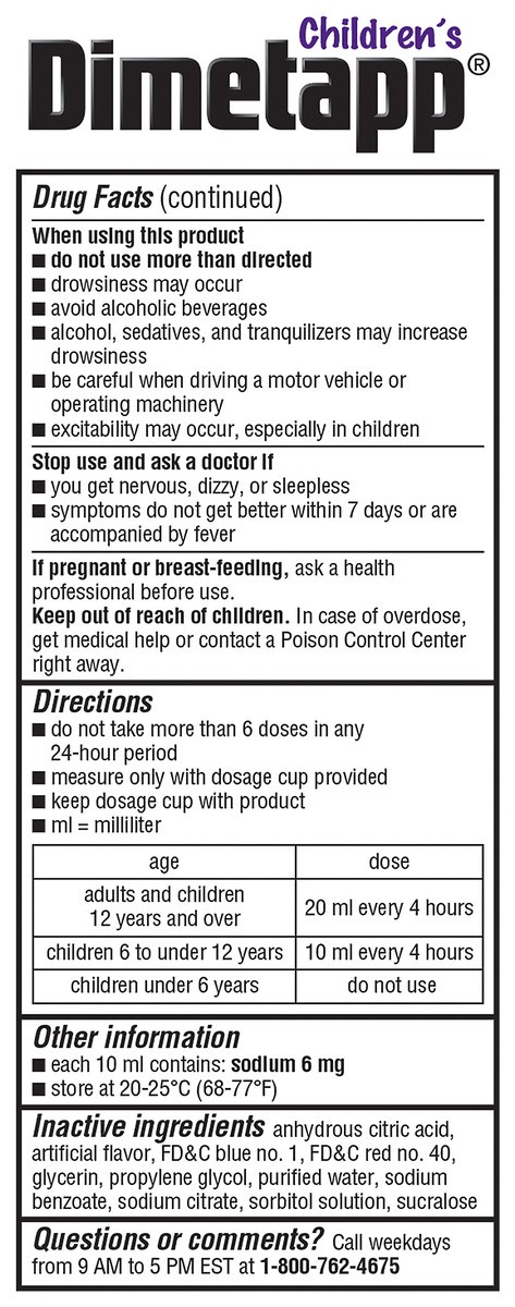 slide 7 of 7, Children's Dimetapp Cold & Allergy Antihistamine & Decongestant Liquid, 4 fl oz