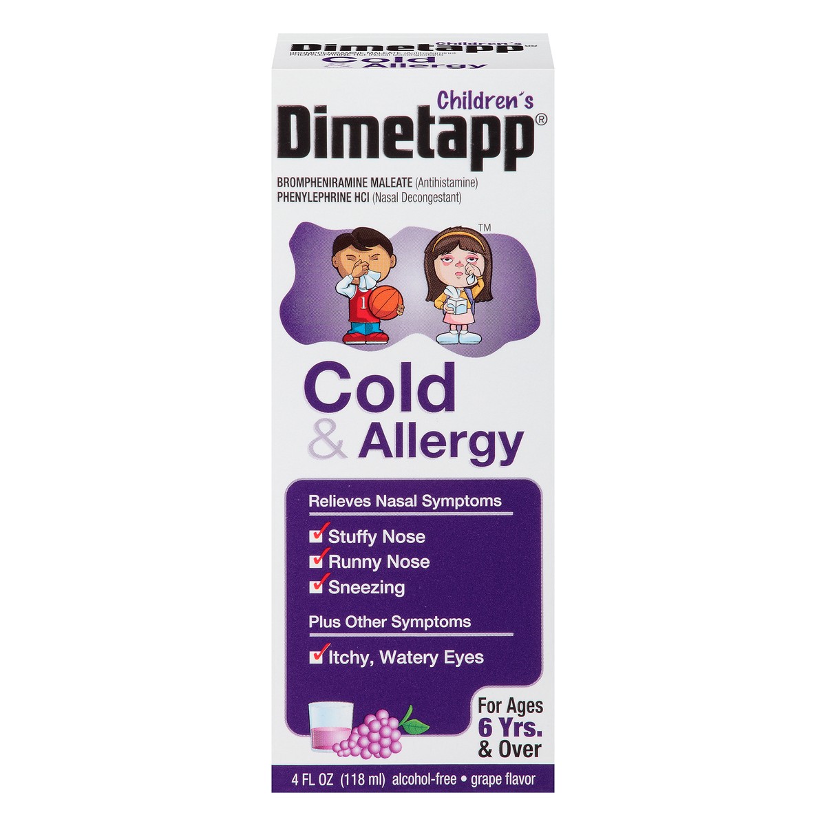 slide 1 of 7, Children's Dimetapp Cold & Allergy Antihistamine & Decongestant Liquid, 4 fl oz