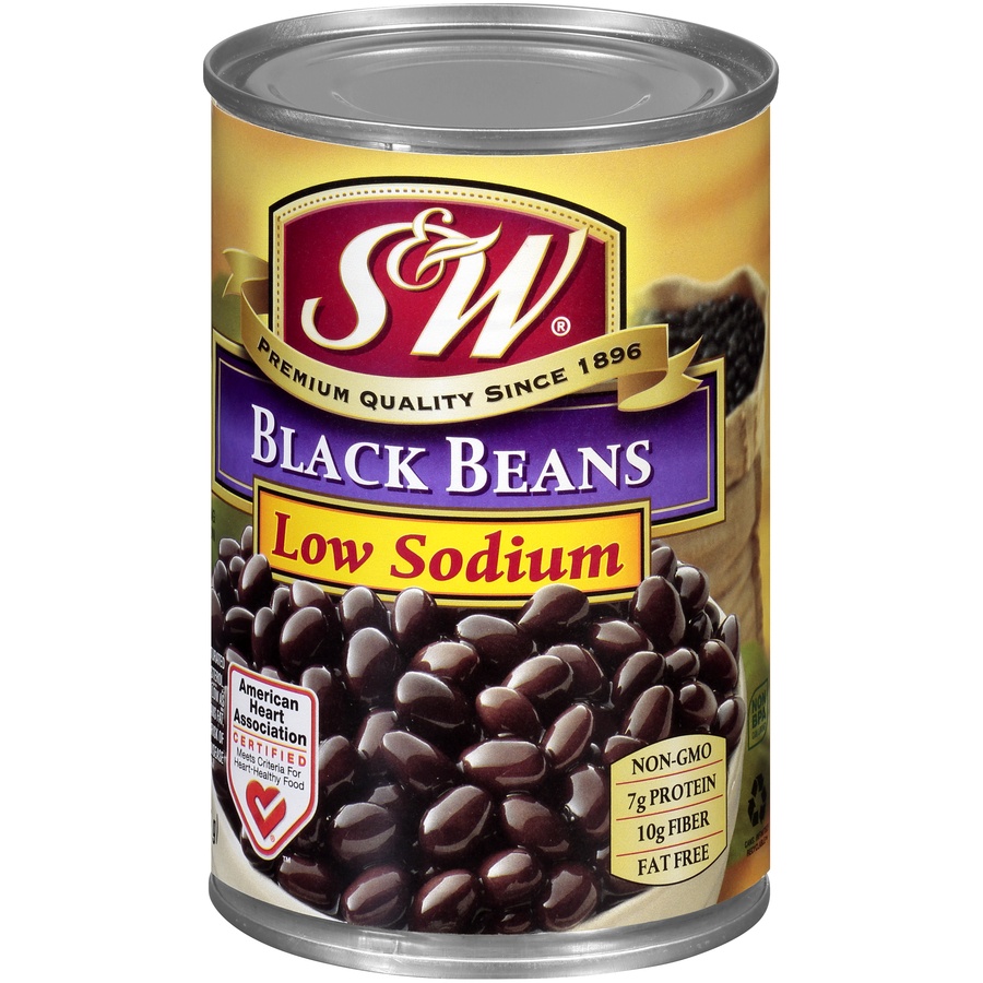 slide 7 of 8, S&W Low Sodium Black Beans 15 oz, 15 oz