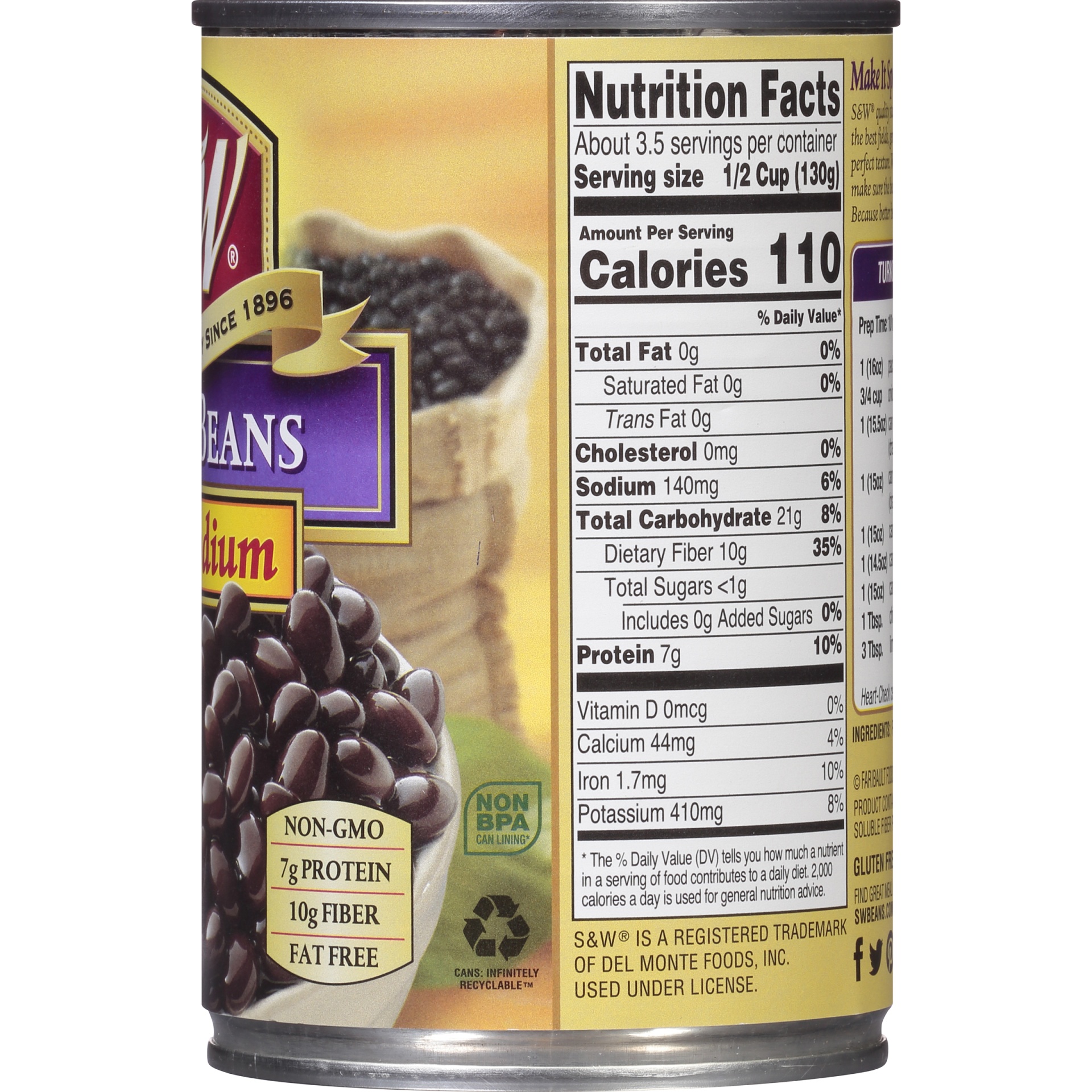 slide 2 of 8, S&W Low Sodium Black Beans 15 oz, 15 oz