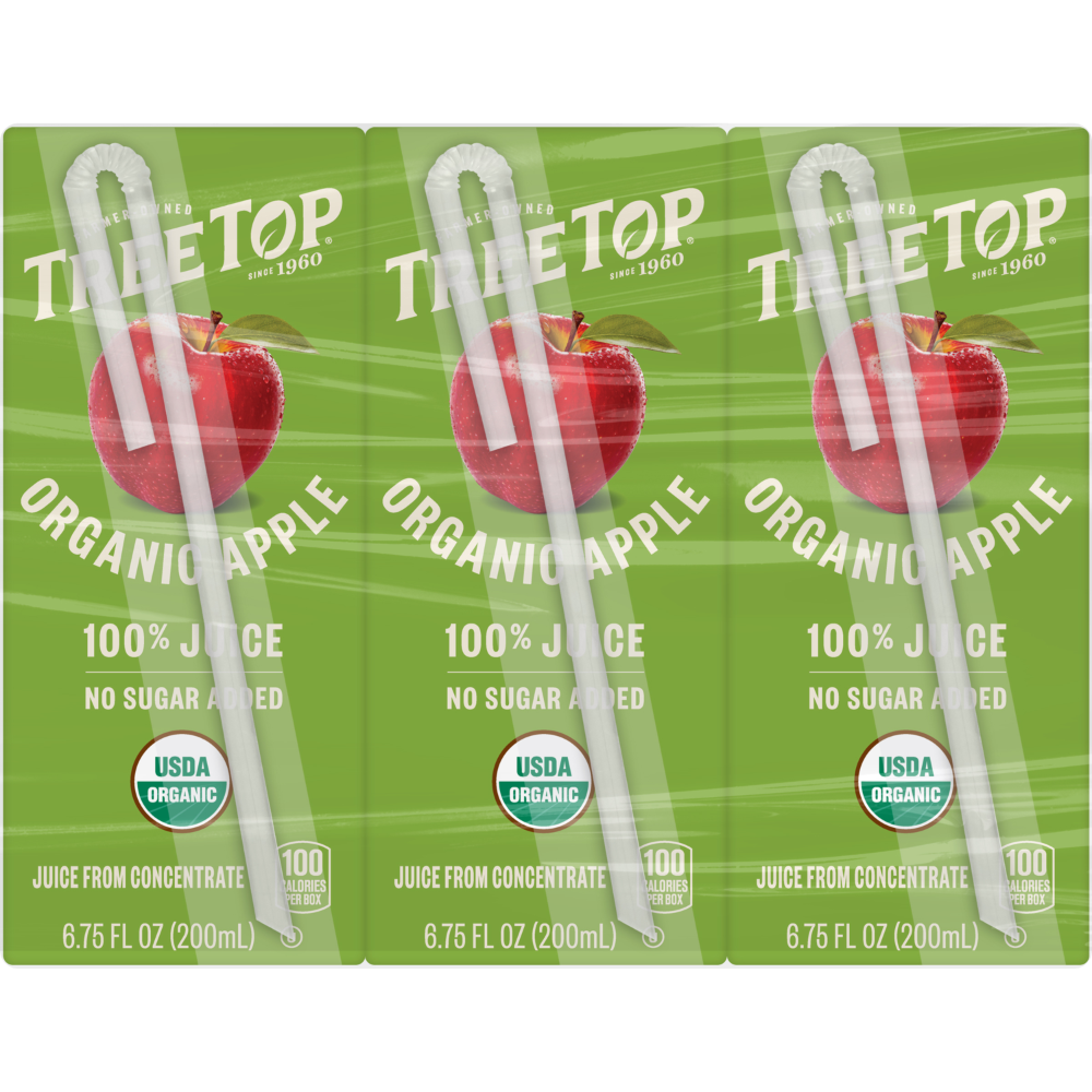 slide 4 of 4, Tree Top® Organic Apple Juice Boxes, 3 ct; 6.75 fl oz