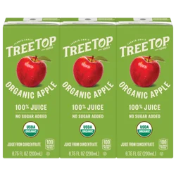Tree Top Organic Apple 100% Juice - 3 x 6.75 oz Boxes