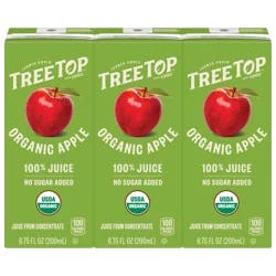 Tree Top Organic Apple 100% Juice - 3 x 6.75 oz Boxes