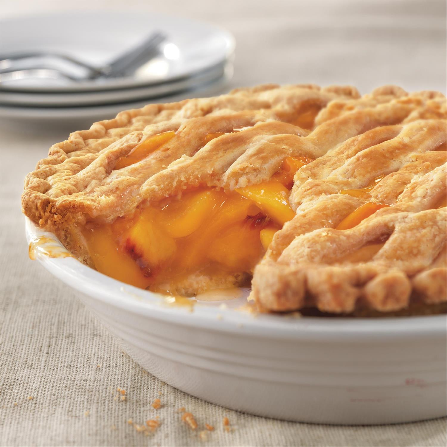 slide 5 of 5, Marie Callender's Lattice Peach Pie, Ready to Bake Frozen Dessert, 40 oz., 40 oz