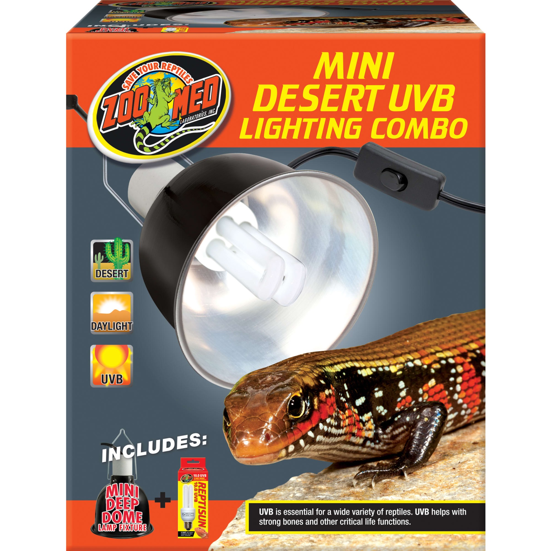 slide 1 of 1, Zoo Med Mini Desert UVB Lighting Single Combo, 1 ct