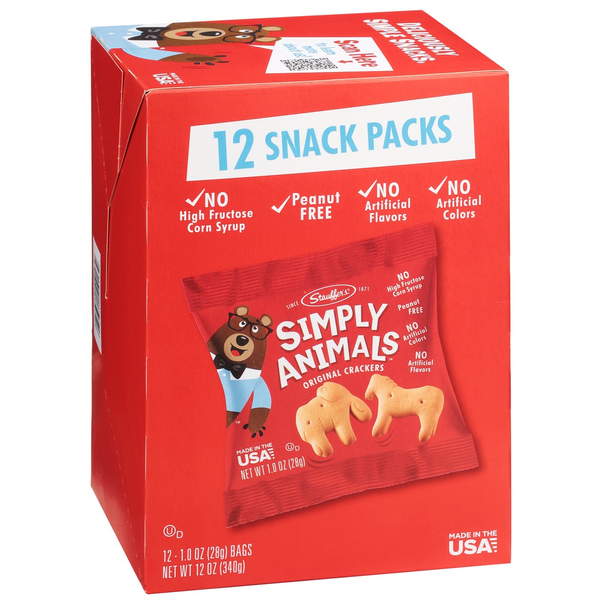 slide 12 of 17, Stauffer's Simply Animals Original Crackers 12 - 1.0 oz Bags, 12 ct