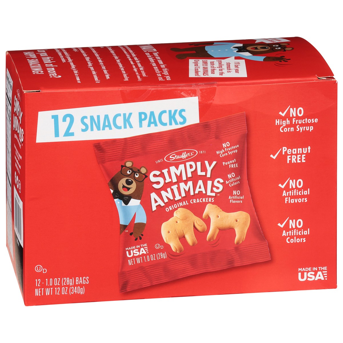 slide 6 of 17, Stauffer's Simply Animals Original Crackers 12 - 1.0 oz Bags, 12 ct