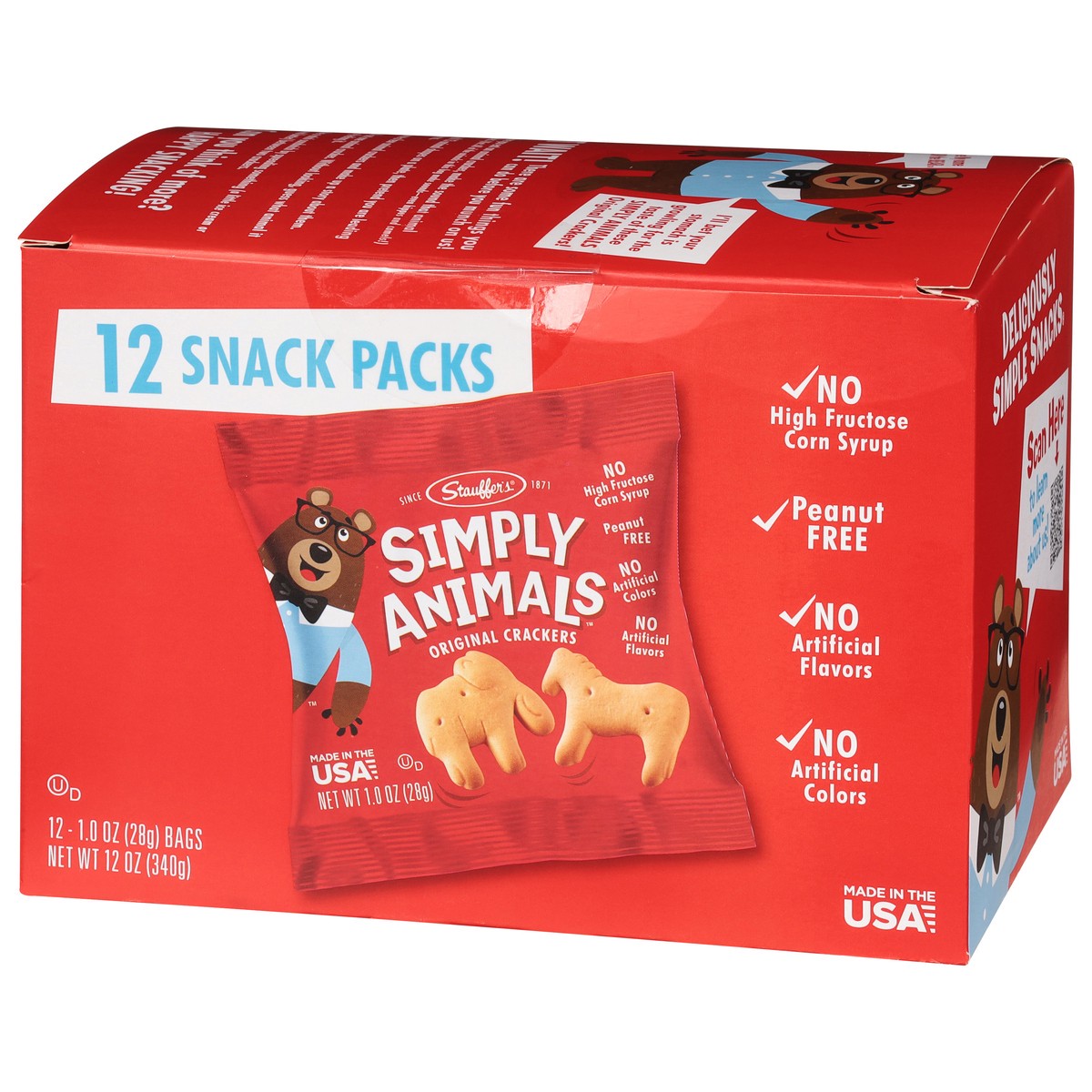 slide 10 of 17, Stauffer's Simply Animals Original Crackers 12 - 1.0 oz Bags, 12 ct