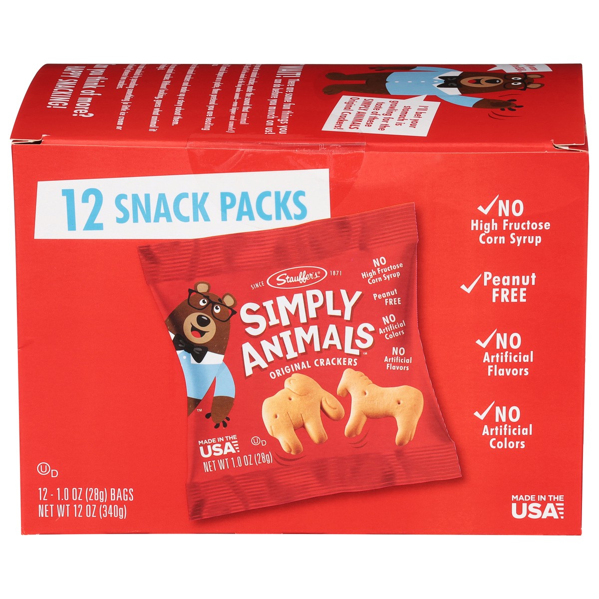 slide 3 of 17, Stauffer's Simply Animals Original Crackers 12 - 1.0 oz Bags, 12 ct