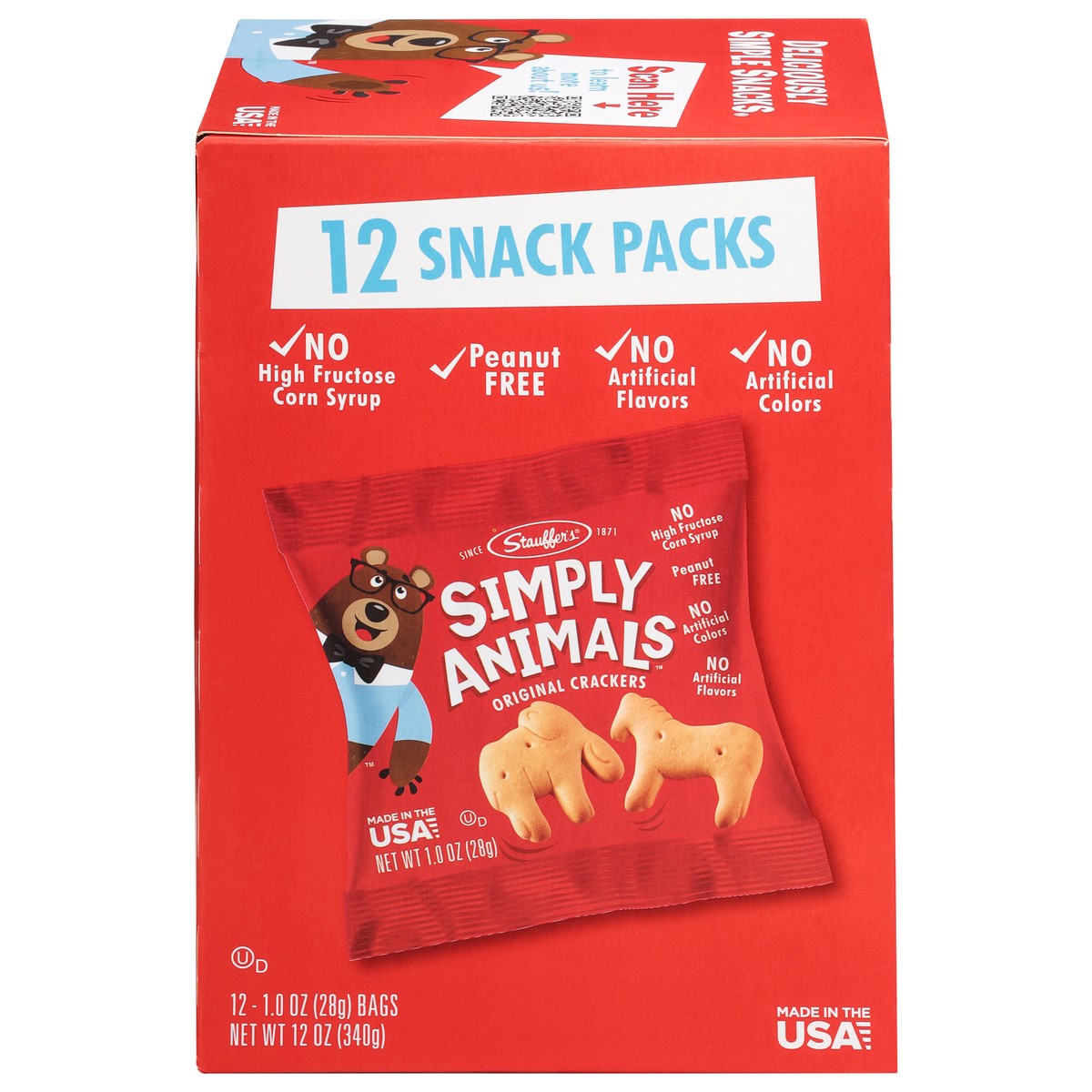 slide 7 of 17, Stauffer's Simply Animals Original Crackers 12 - 1.0 oz Bags, 12 ct