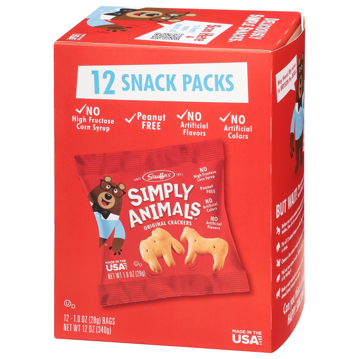 slide 9 of 17, Stauffer's Simply Animals Original Crackers 12 - 1.0 oz Bags, 12 ct