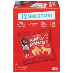 Stauffer's Simply Animals Original Crackers, 12 - 1.0 oz Bags