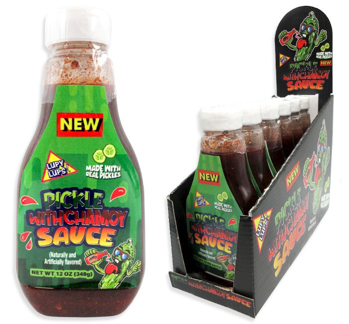 slide 1 of 1, Lupy Lups Pickle With Chamoy Sauce, 12 oz