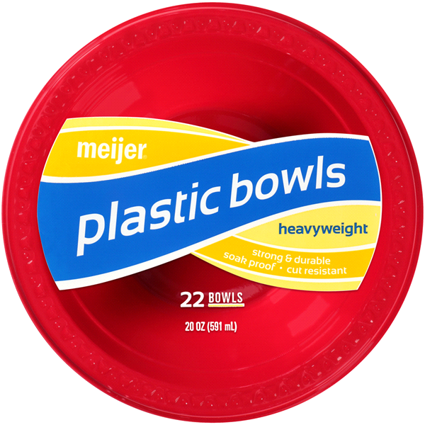 slide 1 of 1, Meijer Plastic Party Bowls, 22 ct; 20 oz