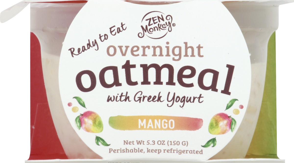 slide 3 of 13, Zen Monkey Overnight Mango Oatmeal with Greek Yogurt 5.3 oz, 5.3 oz