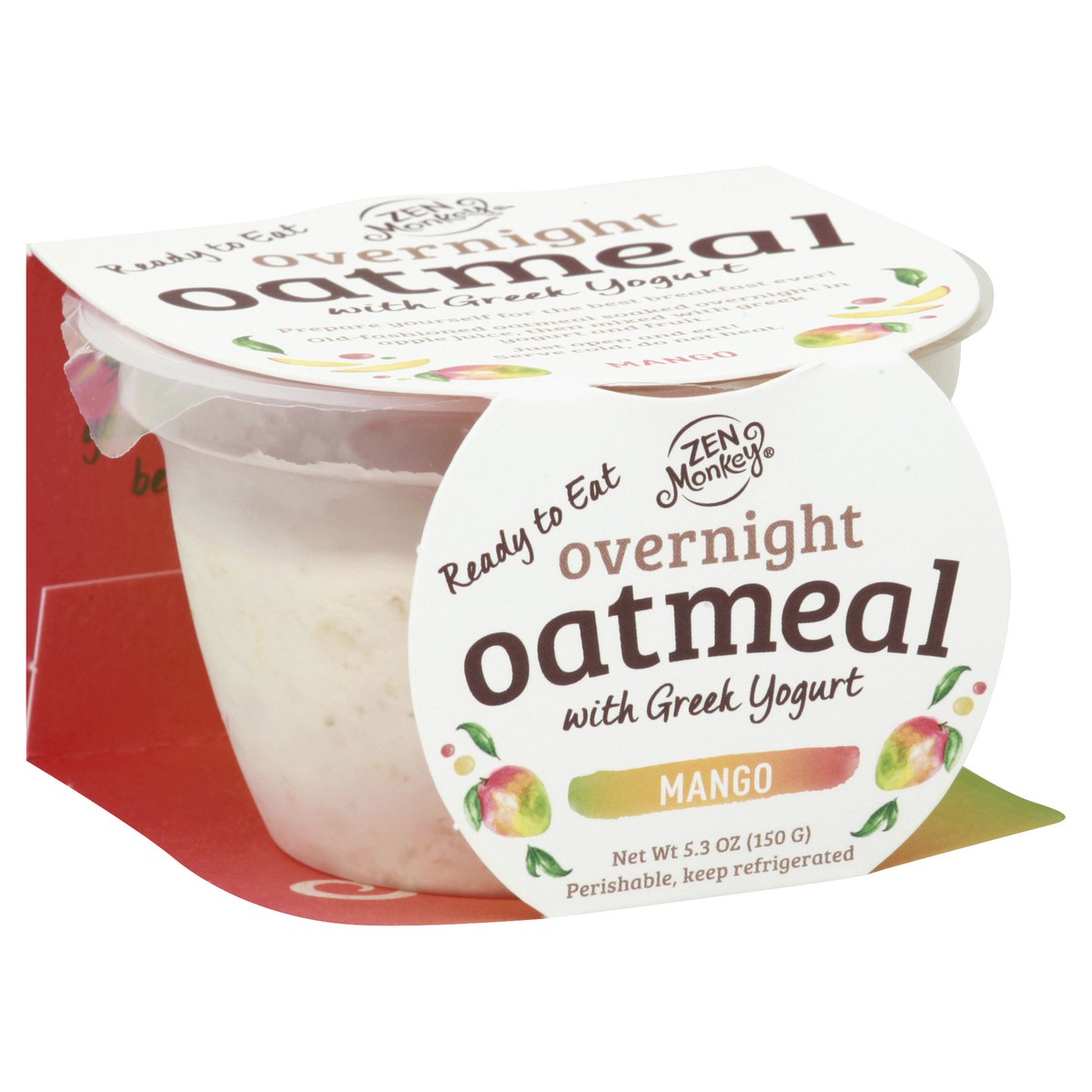 slide 10 of 13, Zen Monkey Overnight Mango Oatmeal with Greek Yogurt 5.3 oz, 5.3 oz