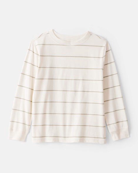slide 1 of 2, Carter's Carters Boys Striped Long-Sleeve Tee - Ivory Ivory XS, 1 ct