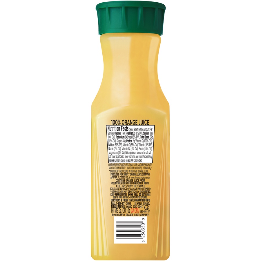 slide 2 of 2, Simply Orange Juice with Calcium, 11.5 fl oz, 11.5 oz