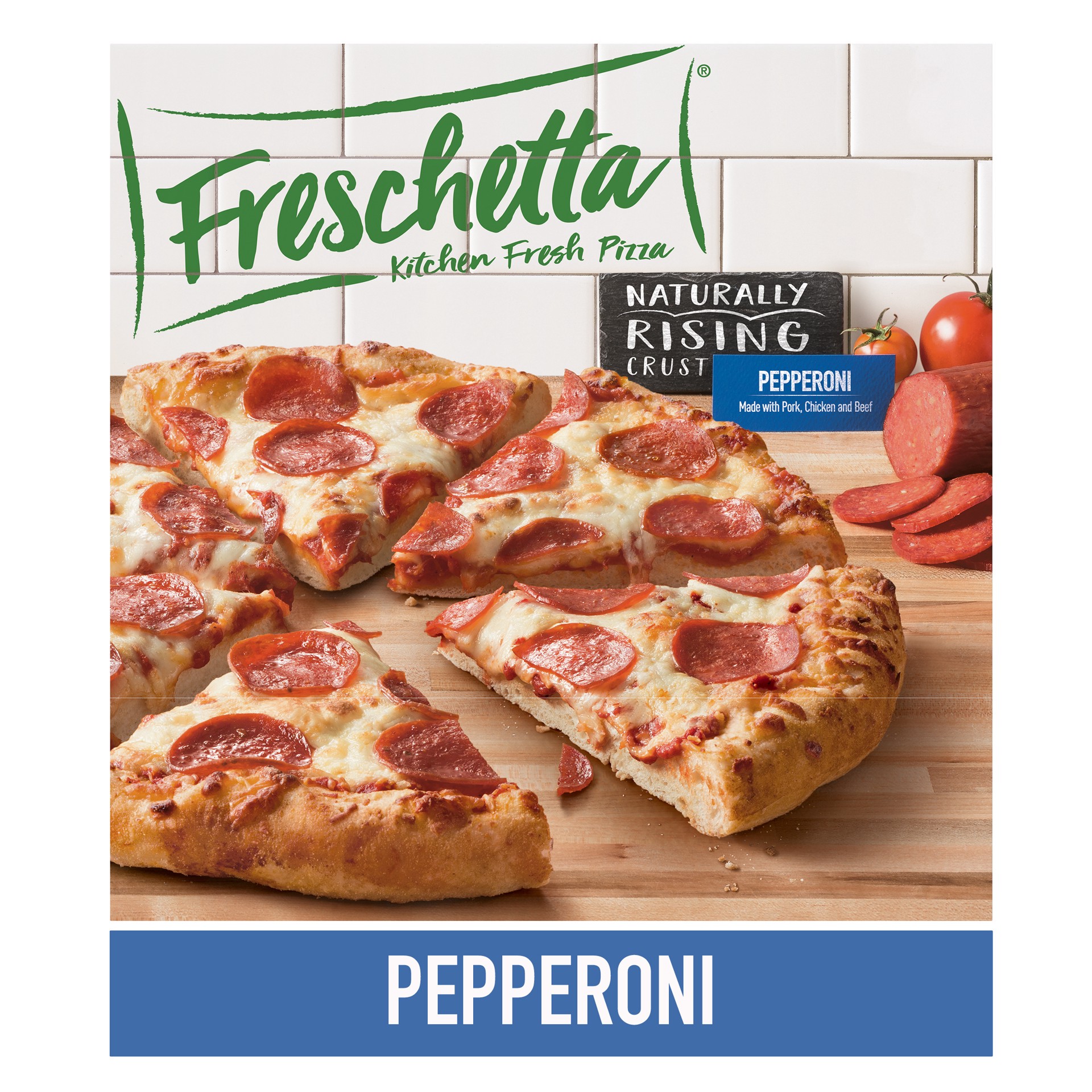 slide 2 of 5, Freschetta Naturally Rising Bake to Rise Pepperoni Pizza, 25.12 oz