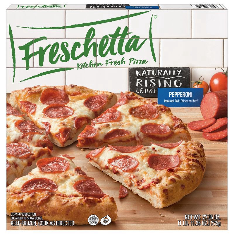 slide 1 of 5, Freschetta Naturally Rising Bake to Rise Pepperoni Pizza, 25.12 oz