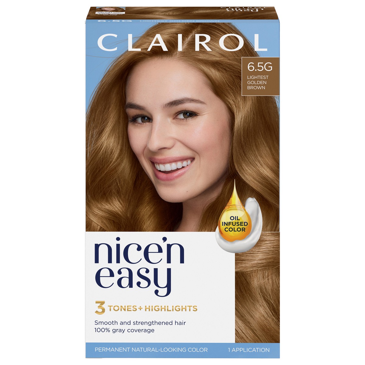 slide 1 of 4, Nice'n Easy Clairol Nice 'N Easy 6.5G Lightest Golden Brown, 1 ct