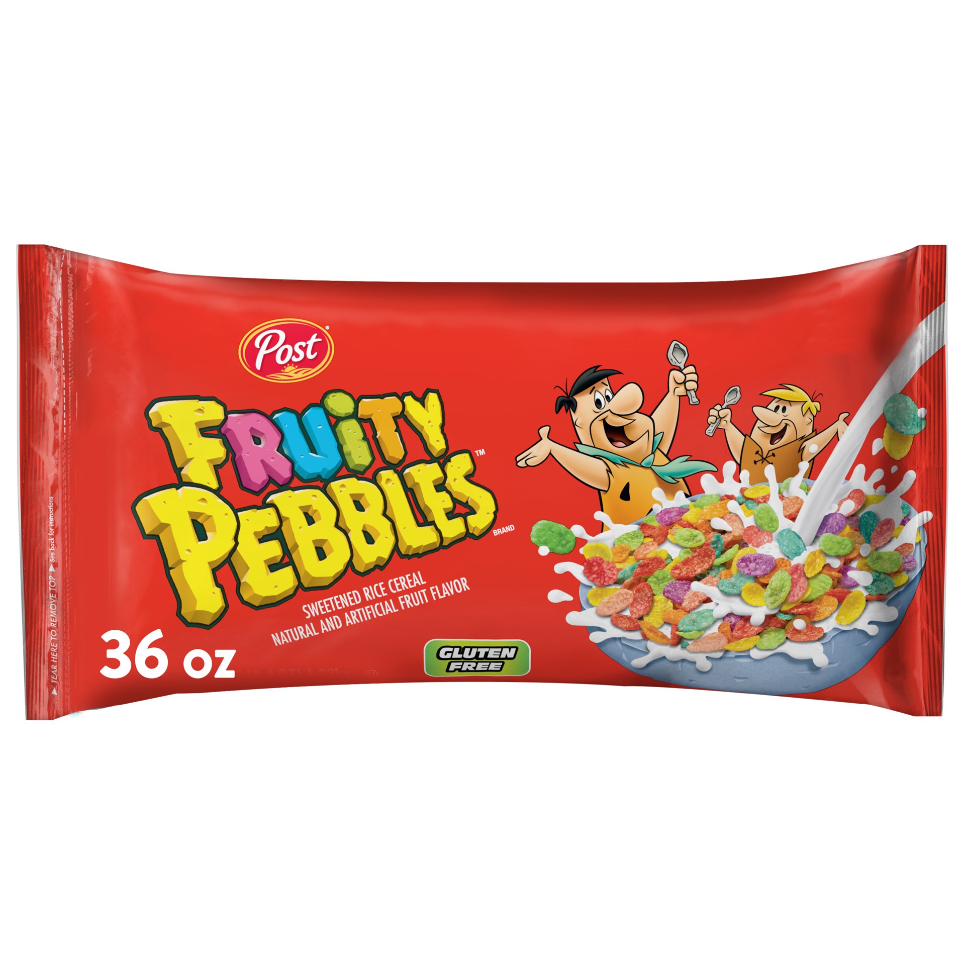 slide 1 of 5, Post Fruity PEBBLES Cereal, 36 OZ Bag, 36 oz