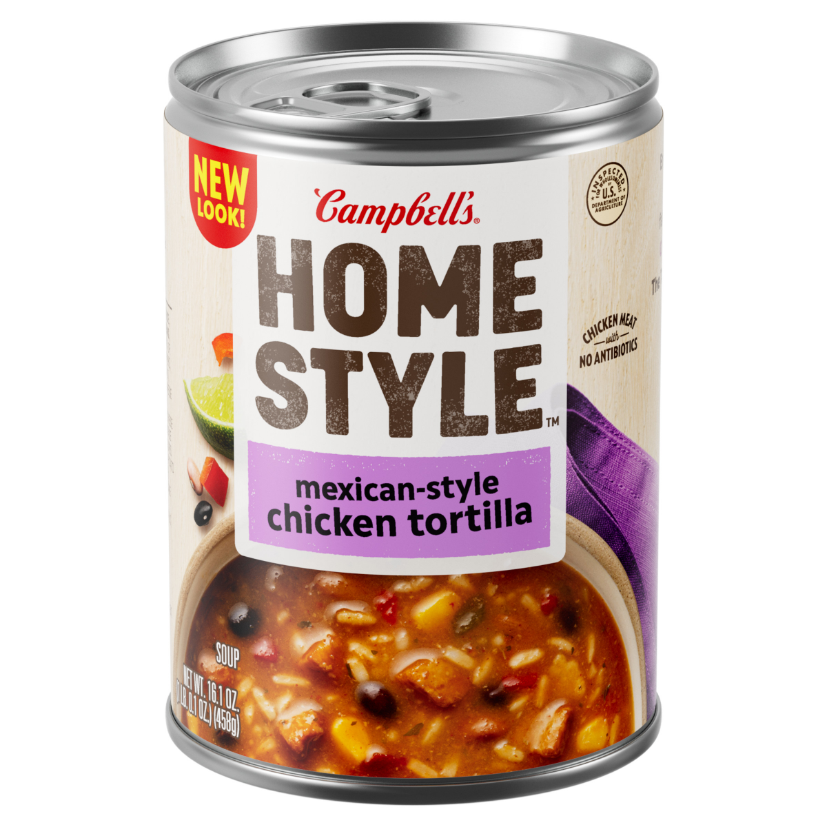 slide 1 of 11, Campbell's Homestyle Mexican-Style Chicken Tortilla Soup, 16.1 OZ Can, 16.1 oz