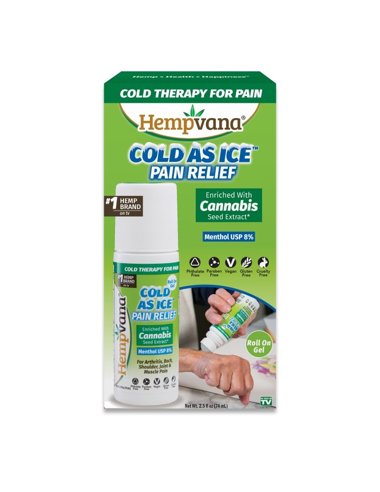 slide 1 of 1, Enriched with Cannabis Hempvana Cold As Ice Pain Relief, 2.5 fl oz