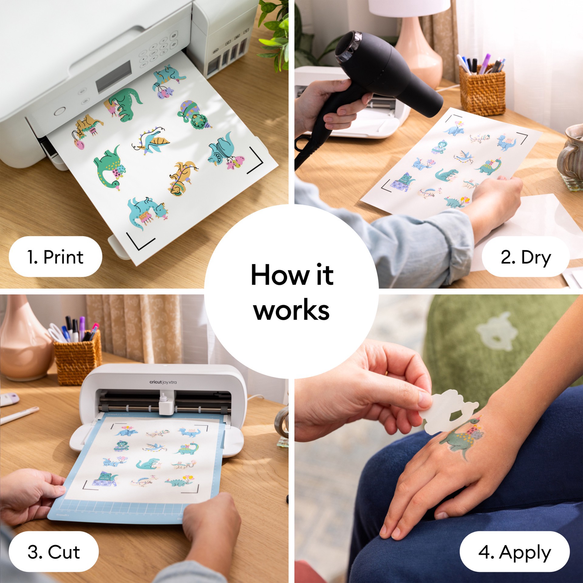 slide 7 of 7, Cricut 8.5" X 11" Transparent Printable Temporary Tattoo Sheets, 3ct., 3 ct