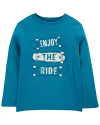 Oshkosh Kid Skateboard Long-Sleeve Graphic Tee - Blue Blue XL
