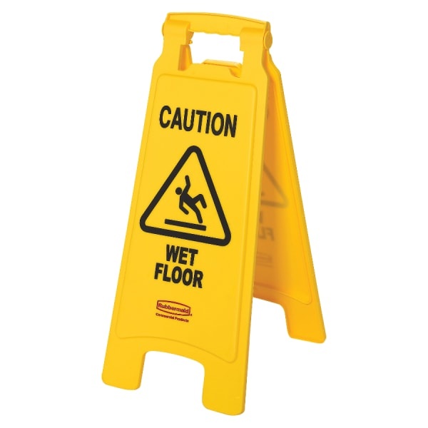 slide 1 of 1, Rubbermaid Floor Sign Caution Wet Yellow, 1 ct