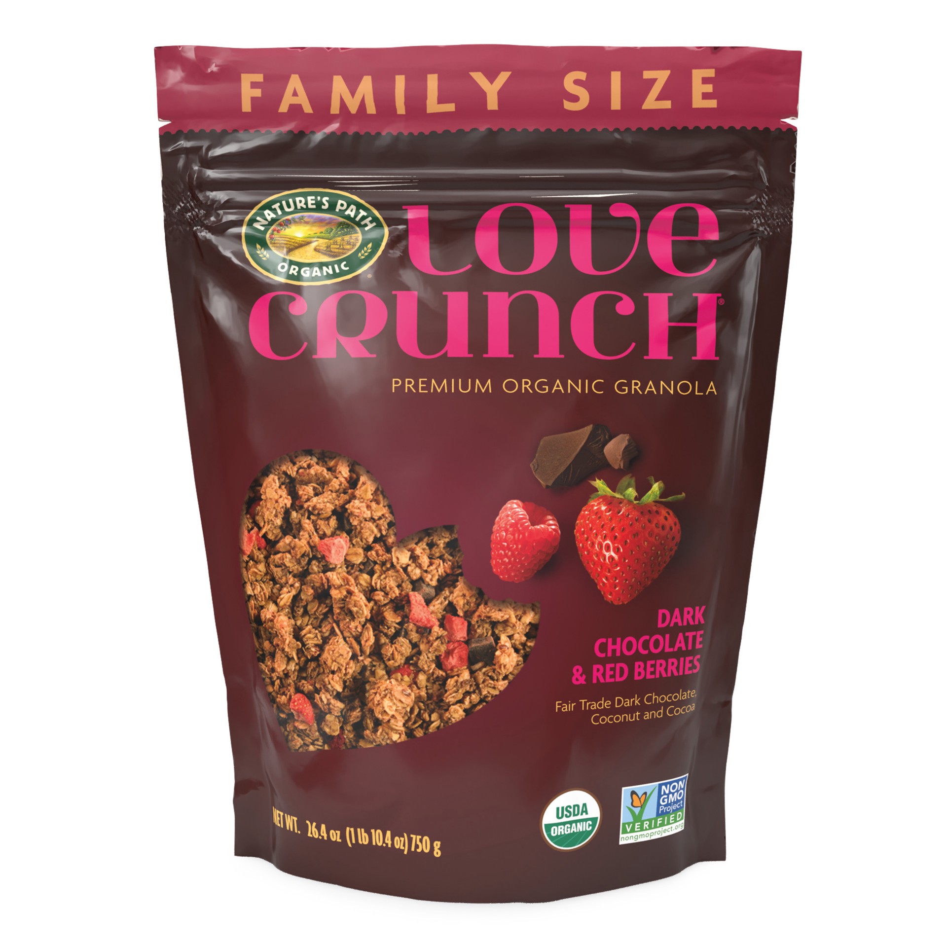 slide 1 of 1, Love Crunch Organic Dark Chocolate & Red Berries Granola 26.4oz Pouch, 26.4 oz