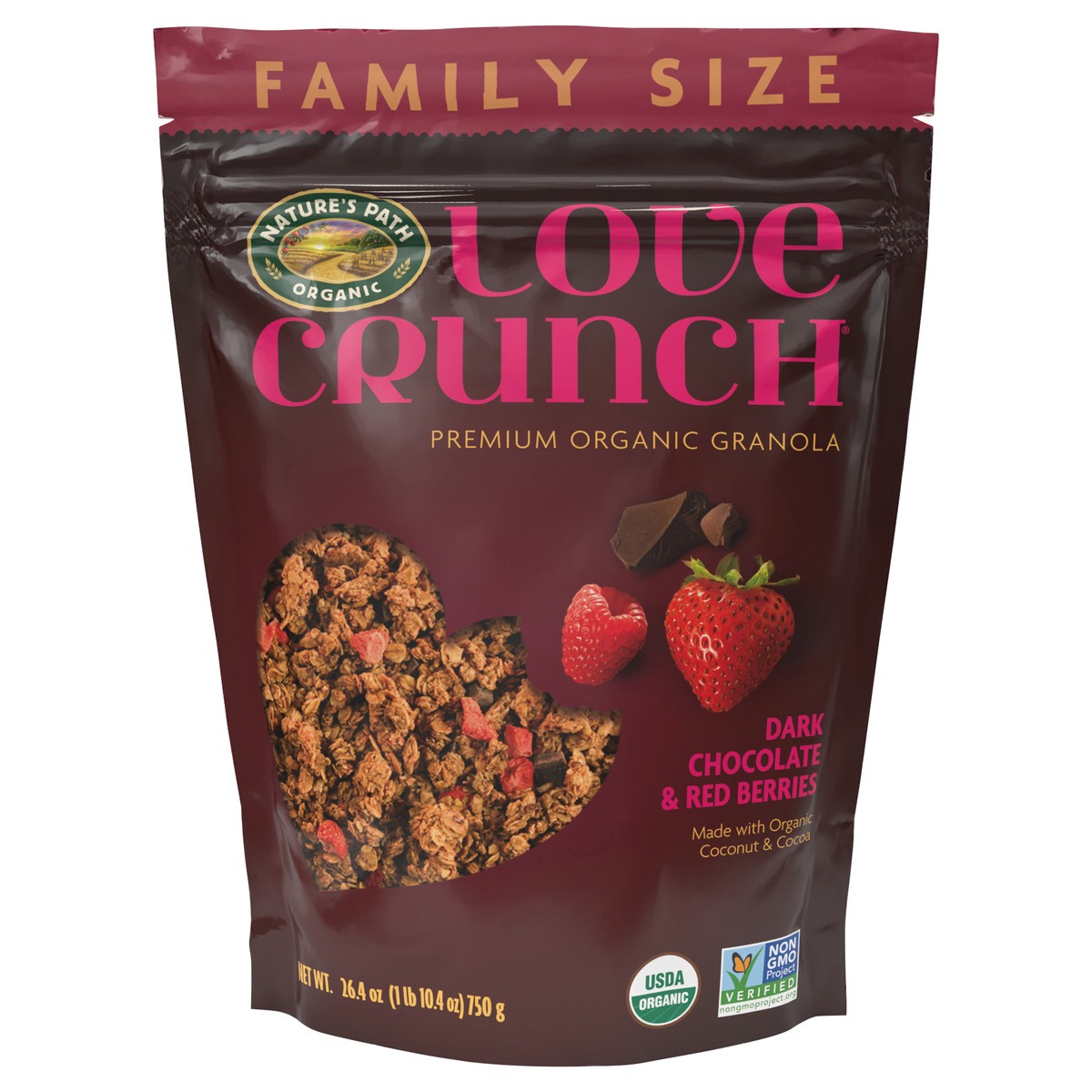 slide 1 of 1, Love Crunch Nature's Path Organic Love Crunch Granola, Dark Chocolate & Red Berries, 26.4 oz