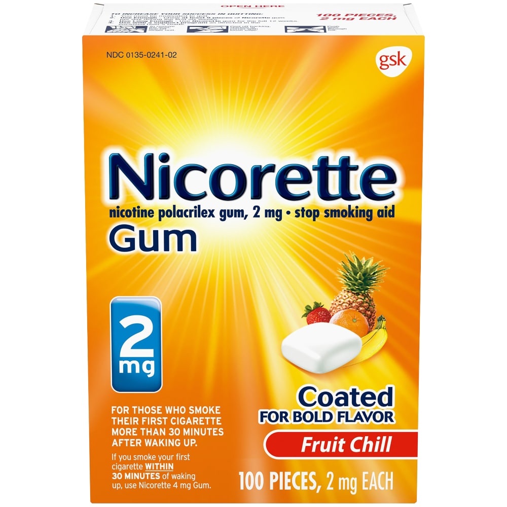 slide 1 of 1, Nicorette Gum Fruit Chill, 2 mg