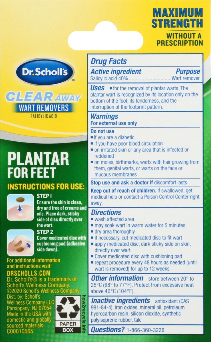 slide 4 of 9, Dr. Scholl's Clear Away Plantar Wart Remover For Feet, 48 ct