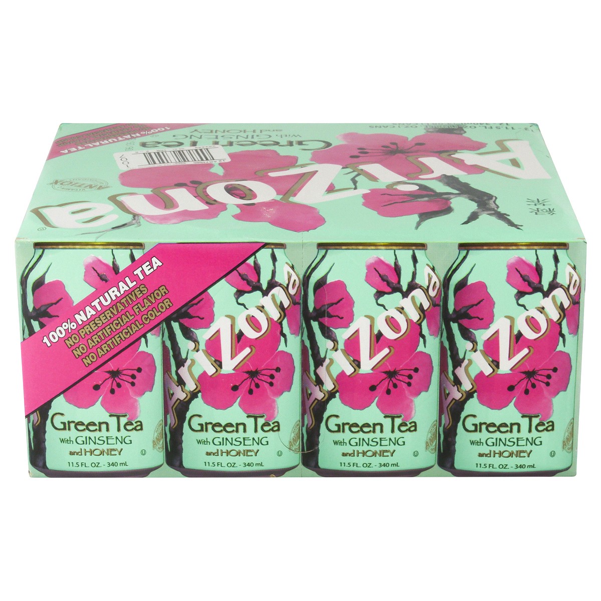 slide 5 of 6, AriZona Green Tea With Ginseng & Honey - 12 ct; 11.5 oz, 12 ct; 11.5 oz