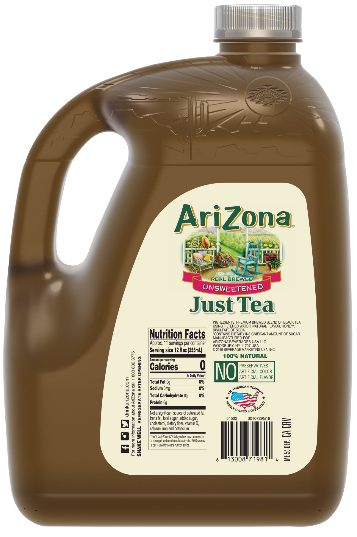 slide 2 of 2, AriZona Just Tea - 128 fl oz, 128 fl oz