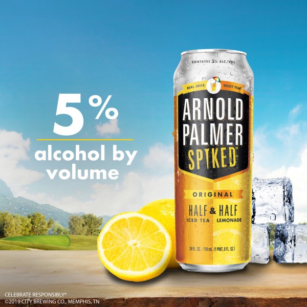 slide 14 of 29, Arnold Palmer Spiked Half & Half Original Arnold Palmer Spiked Original Half & Half Iced Tea Lemonade, 6 Pack, 12 fl oz Cans, 5% ABV, 72 fl oz