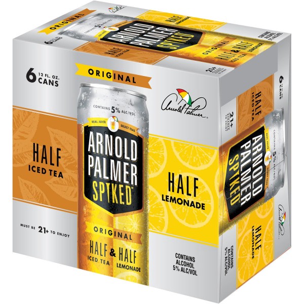 slide 14 of 29, Arnold Palmer Spiked Half & Half Original Arnold Palmer Spiked Original Half & Half Iced Tea Lemonade, 6 Pack, 12 fl oz Cans, 5% ABV, 72 fl oz