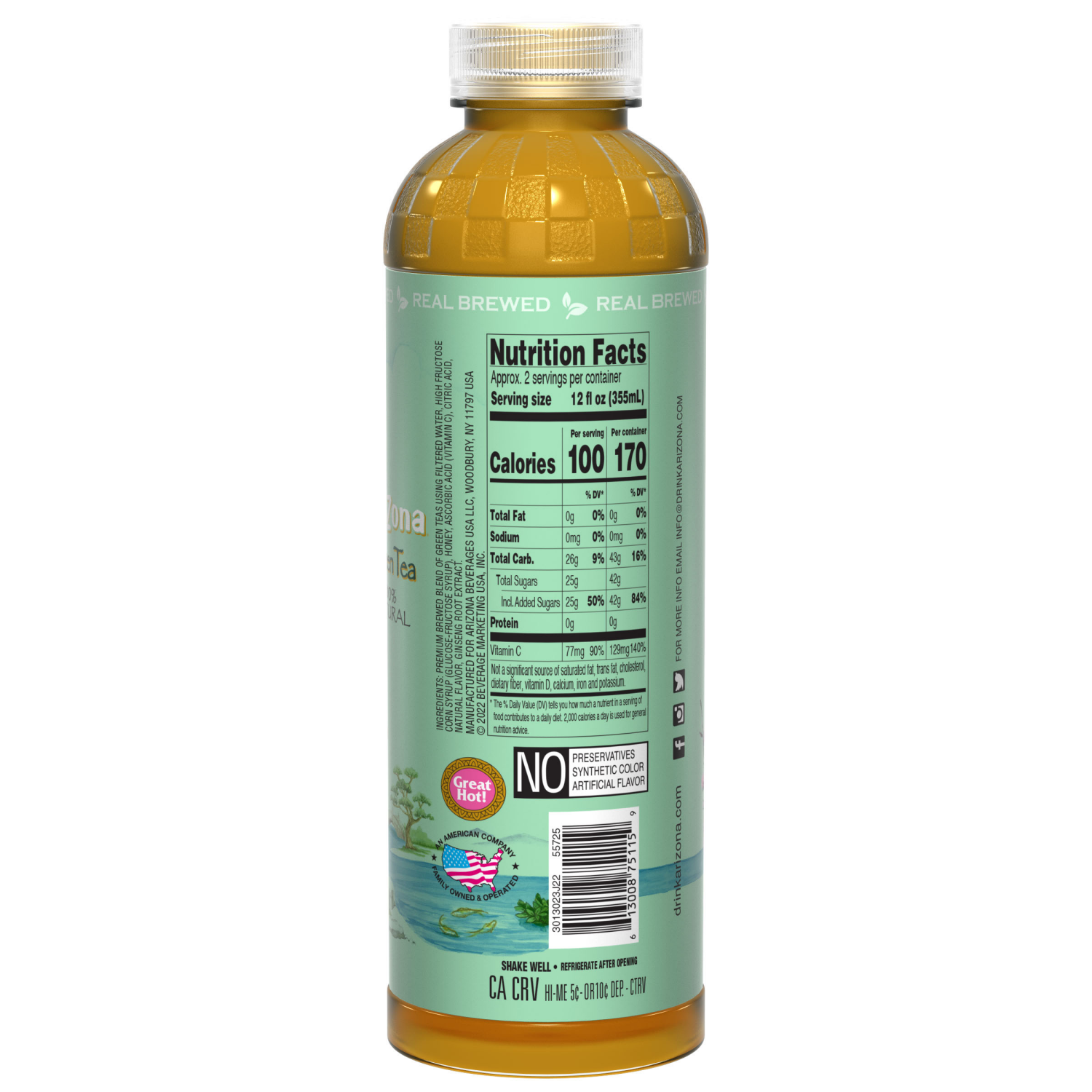 slide 2 of 2, Arizona Green Tea - 20 fl oz, 20 fl oz
