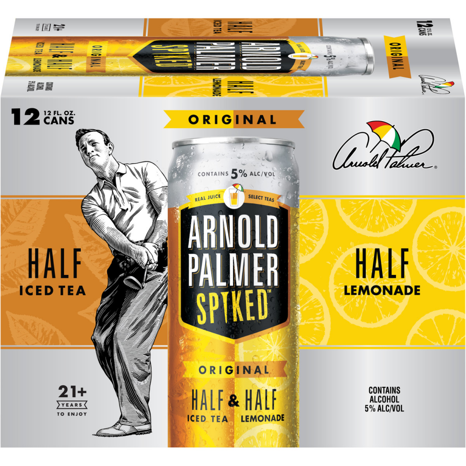 slide 7 of 8, Arnold Palmer Half & Half Ice Tea Lemonade Flavored Malt Beverage, 5% ABV, 12 ct; 12 fl oz