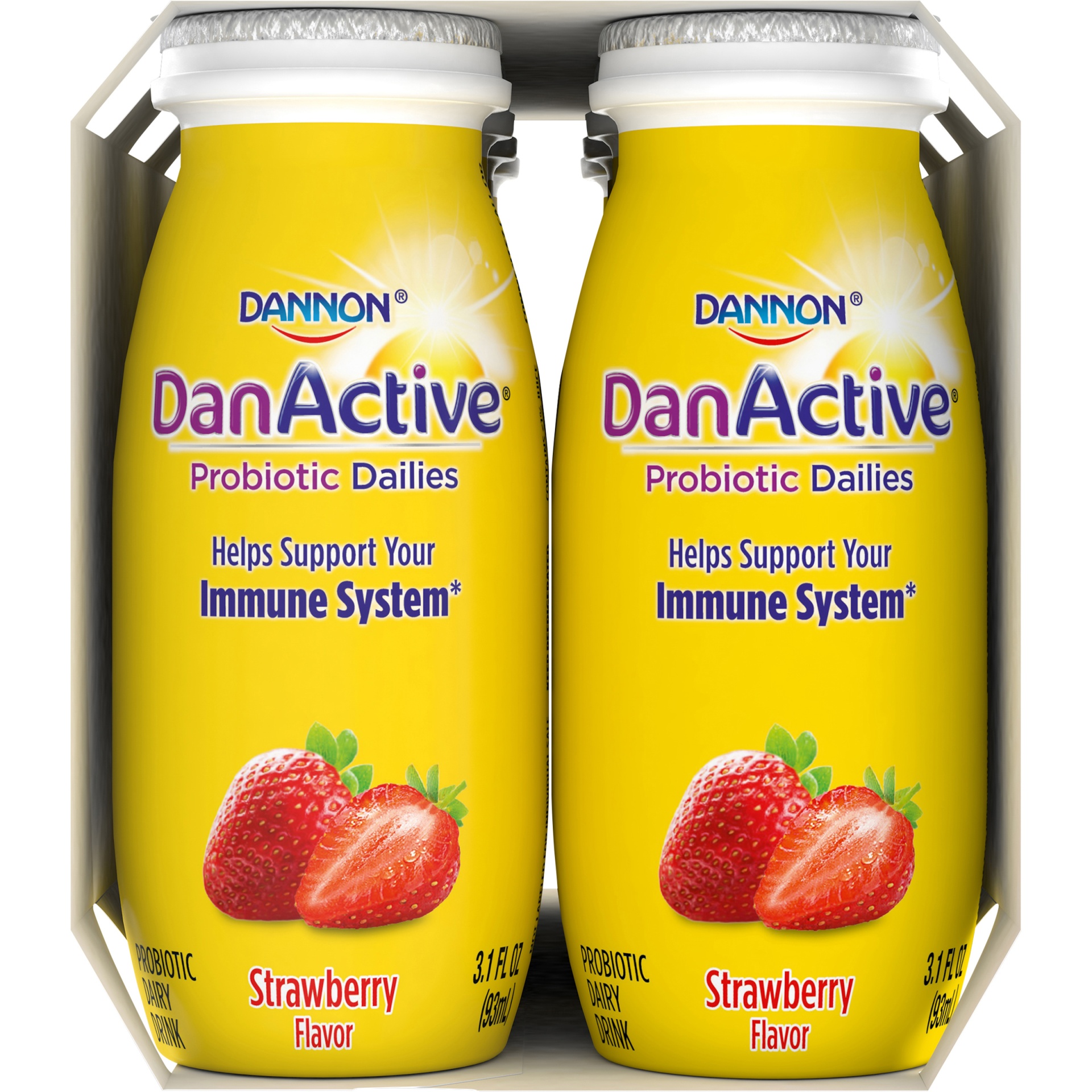 slide 3 of 7, DanActive Probiotic Dailies Strawberry Dairy Drink, 3.1 fl oz