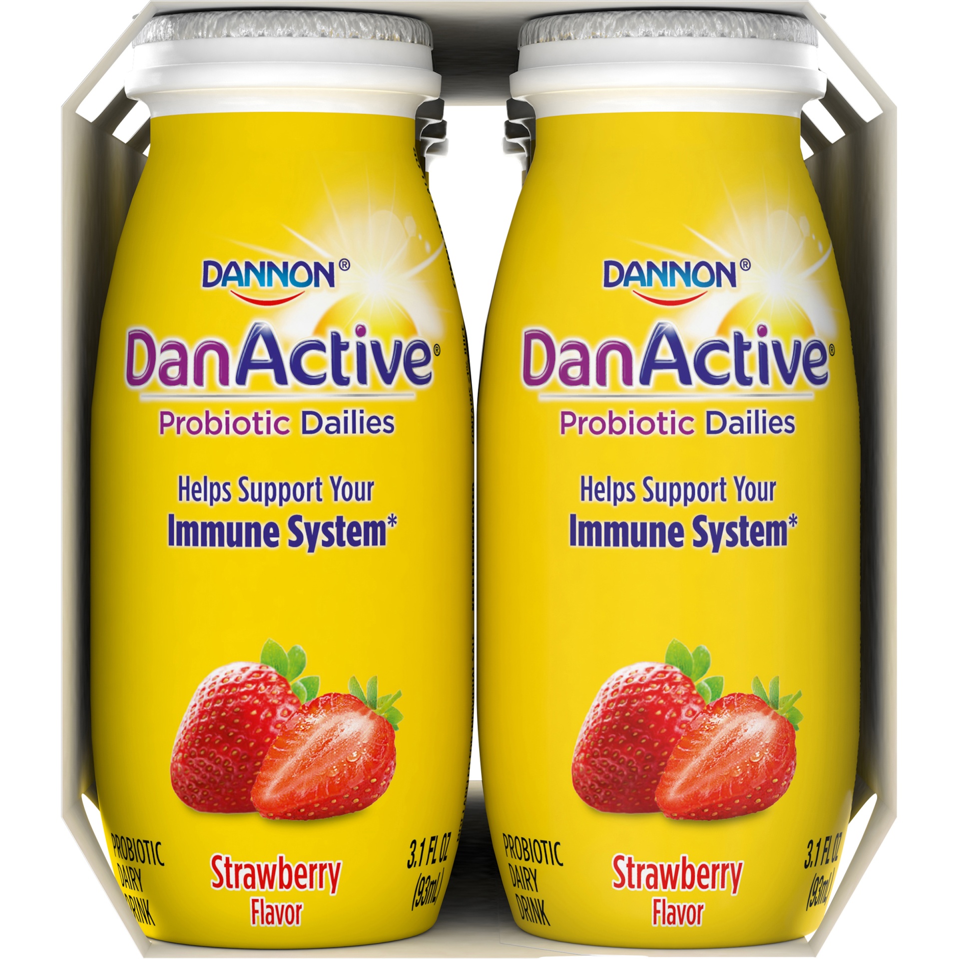 slide 4 of 7, DanActive Probiotic Dailies Strawberry Dairy Drink, 3.1 fl oz